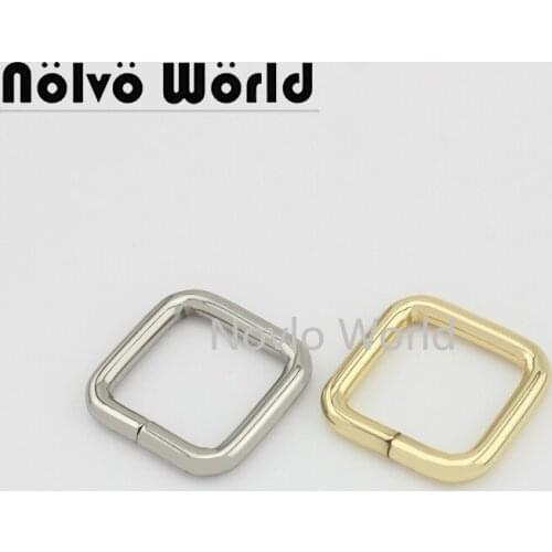 Nolvo World 5-20-100pcs 5 colors 20*20mm 3/4", metal squared thin buckle opened buckles handbag purse buckle diy hardware