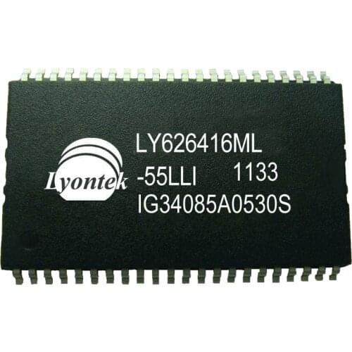 20pcs New Original LY626416ML-55LLI 1M Low Power SRAM 64K x 16 TSOPII(44) 55ns 4.5 to 5.5V -40~85°C