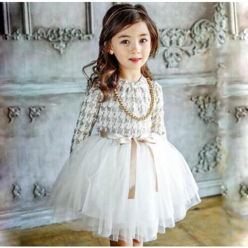 2017 Spring new fashion kids girl plaid tulle dress baby girl long sleeve checked dresses children girl Korean boutique vestido