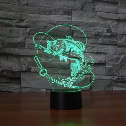 7 Color Changing Fish 3d Led Lamp Usb Charge 3d Night Light Desk Lamp Touch Button Table Lamps Amazing Gifts For Kids