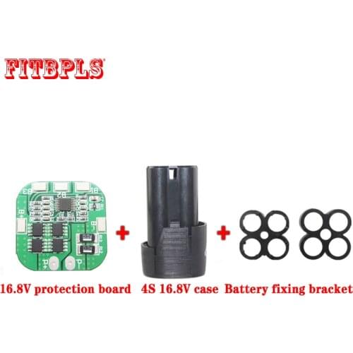 4S 16.8V DC Electric Tools Hand Lithium Drill Power Li-ion Battery Protection Board BMS Circuit 18650 4 Packs Case Shell Bracket