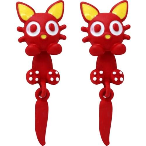 6 Colors Lovely Sweet Cat Stud Earrings for Women Girls Kids Fashion Cute 3D Cartoon Animal Earrings Accessories Jewelry Gift