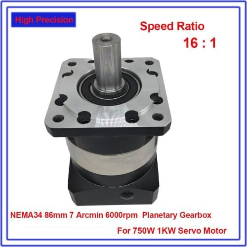90mm Flange 28:1 Speed Ratio 16 Planetary Reducer 19mm Input Shaft Gearbox Reducer for 750W 1 KW Servo Motor CNC