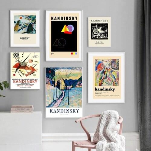 Abstract Vintage Wassily Kandinsky Famous Abstract Printing Canvas Paintings Poster Wall Art Picture for Living Room Home Decor