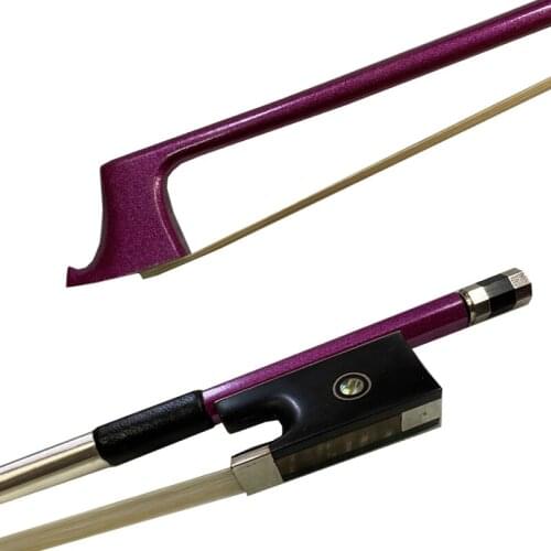 Free shipping 3 Pcs 4/4 size Professional Pink Purple Carbon Fiber Violin Bow Stunning Bow Violin Bow Parts Replacement