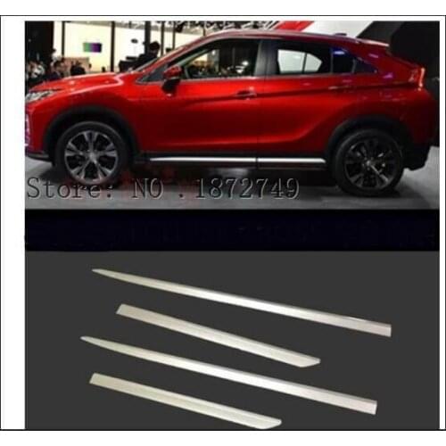 For Mitsubishi ECLIPSE CROSS 2018 2019 ABS Chrome Side Door Line Garnish Body Trim Accent Molding Cover Bezel Styling Protecto