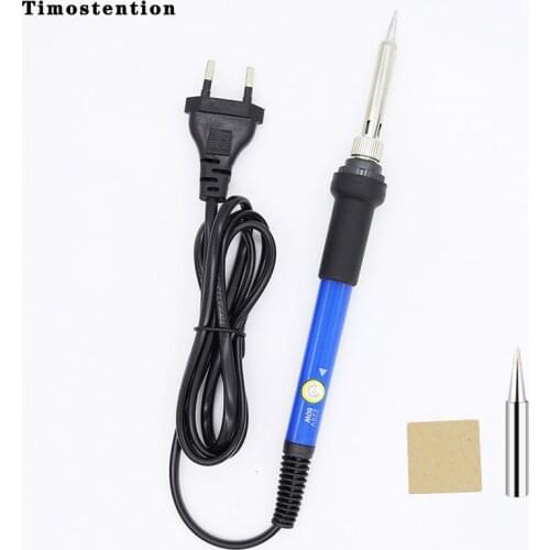 Timostention Adjustable temperature 220V EU household electric soldering iron electronic repair welding gun tool brand iron tip