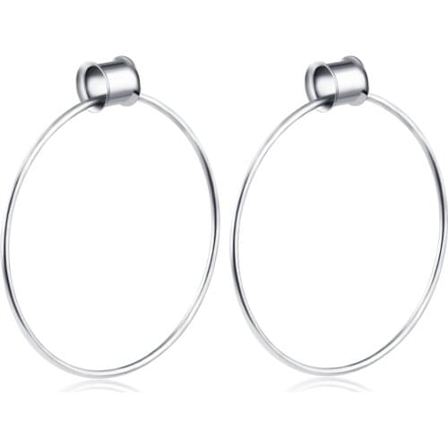 Fanpeijy 316L Stainless Steel Feather Dangle Ear Plugs and Tunnel Drop Tassel Piercing de orelha Tunnel Alargador de orelha