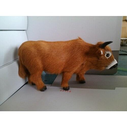 Large 27x23m simulation yellow standing cattle model toy,polyethylene&furs toy,home decoration 1887