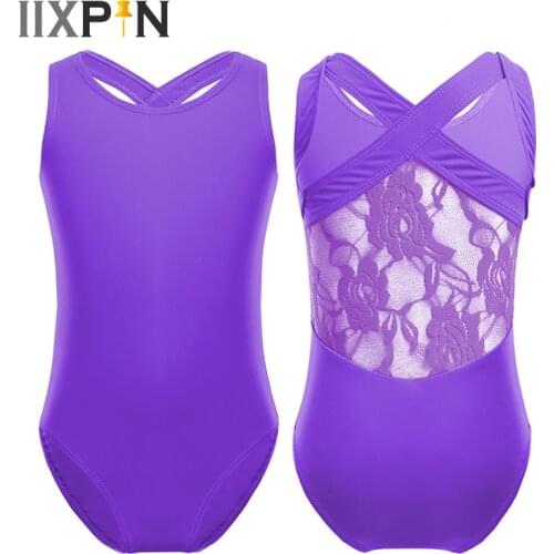 IIXPIN Girls Gymnastics Leotard ballerina Professional Ballet Tutu Tank Leotard Ballet Dress Lace Back toddler leotard for girls