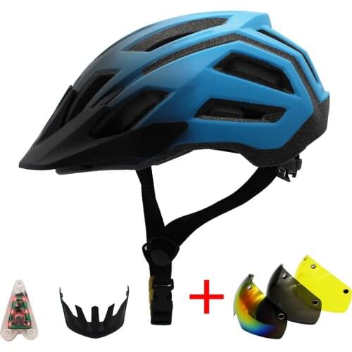 Bicycle Helmet Men EPS Integrally-molded Breathable Cycling Helmet Women Goggles Lens Aero MTB Road Bike Safety Helmet