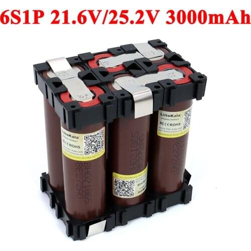 Liitokala 18650 HG2 6S 3000mAh High power 20 amps 21V/25.2V for Screwdriver Electric hand drill batteries weld battery pack