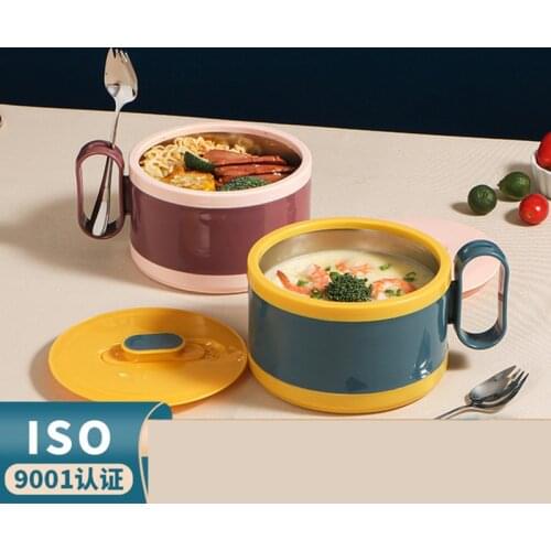 Stainless Steel Multi-Function Cooking Heating Lunch Box For Kids Adult Instant Noodle Bowl Noodle Porridge Soup Fast Food Cup