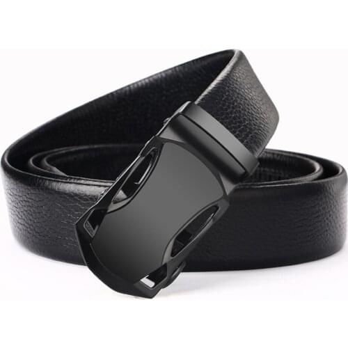 Men Leather Casual Accessories Automatic Buckle Belt Business For Jeans Waist Strap