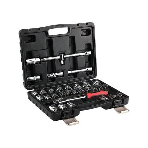32PCS 1/2 inch Portable Multi-function Hardware Tool Set Ratchet Quick Socket Wrench Auto Repair Toolbox Combination Tool