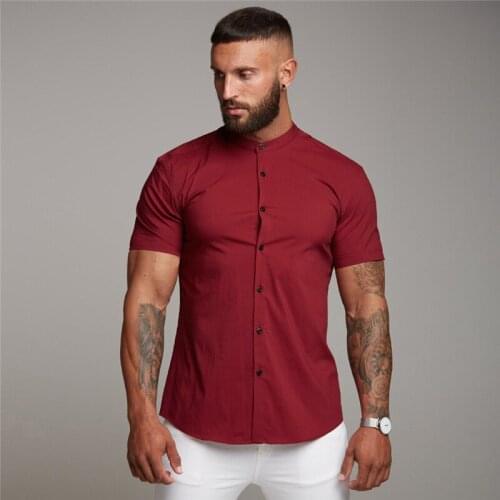 New Summer Cool Casual Fashion Breathable Shirt Brand Mens Short Shirt Fitness Clothing Cotton Tops Short Sleeve Sports Shirts
