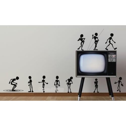 Newest Creative Aliens Party Wall Sticker DIY Self-Adhesive Vinyl Wall Decal For Boy Bedroom Decor Art TV Background Decor LA369