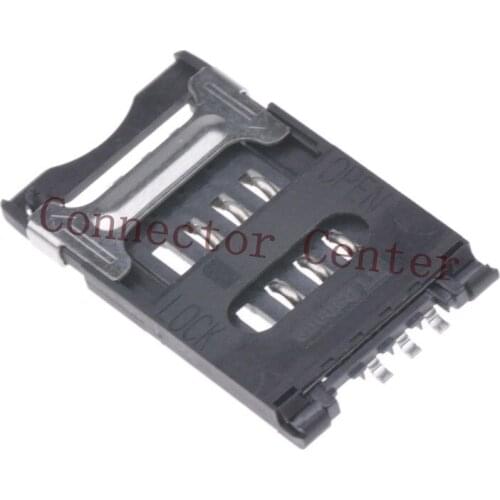 Original SIM Card Connector For ITT 6Pin With Metal Lock CCM03-3002LFT R102