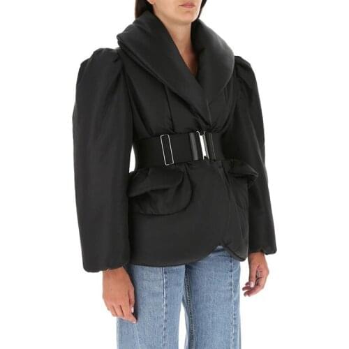 ! Sale 11.14 Hot Winter Temperament Chic Puff Sleeve With Belt High End Custom Keep Warm Down Coat Women Fashion Short Outerwear