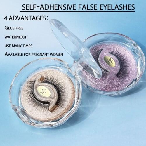 2021 New Glue-free Self-adhensive FAUX MINK Eyelashes Healthy Pregnant Woman Eyelash Waterproof Use Many Times Eyelashes Natural