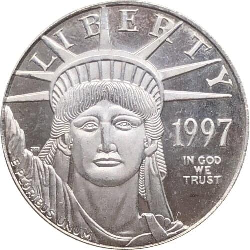 United States America 1997 W In God We Trust Liberty US Coin $100 One Ounce 1 OZ Bullion Silver Plated Copy Commemorative Coins