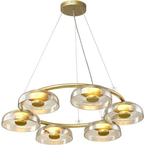 Modern Chandeliers Glass LED Lamp Gold Black Metal Suspension 6 8 Heads Home Lighting For Living Room Bedroom Chandeliers PA0510