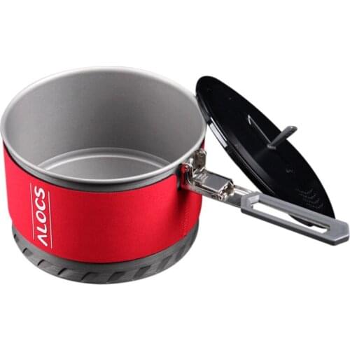Heat Exchange Camping Outdoor Cooking Pot Cookware Folding Handle For Hiking Backpacking Picnic Picnic Campfire Hanging Pot