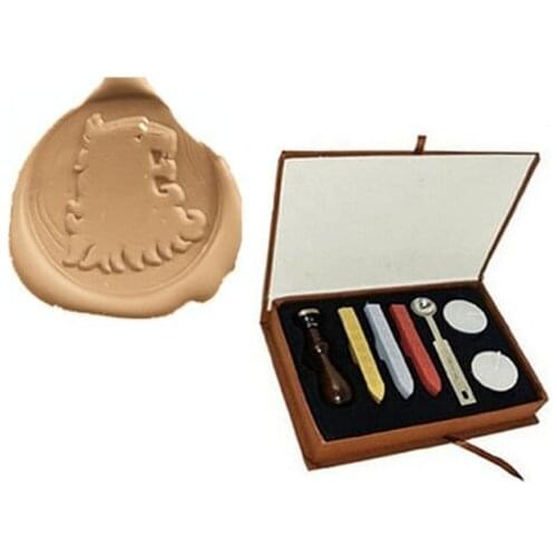 Vintage Cool Lion Head Custom Picture Logo Wedding Invitation Wax Seal Sealing Stamp Rosewood Handle Sticks Melting Spoon gift B