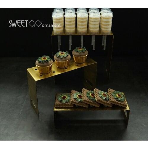 Vintage gold Push cake dessert stand cupcake baker sfield cake tools party supplier wedding table fondant cookies