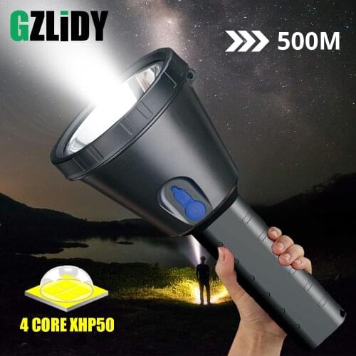 Waterproof XHP50 LED Flashlight Super Bright Rechargeable Torch 3 Lighting Modes Powerful Portable Searchlight Camping Light