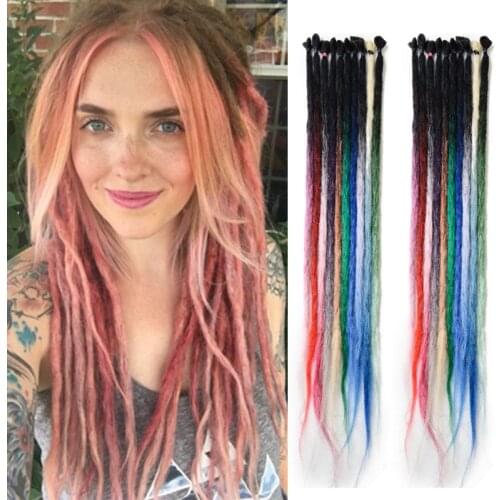 Hair Nest Handmade Dreadlocks Extensions Natural False Hair Locks Crochet Braiding Hair Extensions Faux Curly Locs Braids Hair