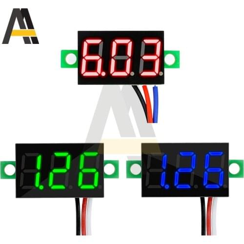 0.36 inch Voltmeter DC 0-30V 3-Wire LED Digital Car Voltmeter Voltage Volt Panel 3 Digits Voltage Current Meter