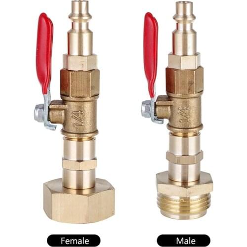 1Pc Winterize Quick Adapter Blowout Adapter For Garden Hose Threading with 1/4" Male Quick Plug & 3/4" Female