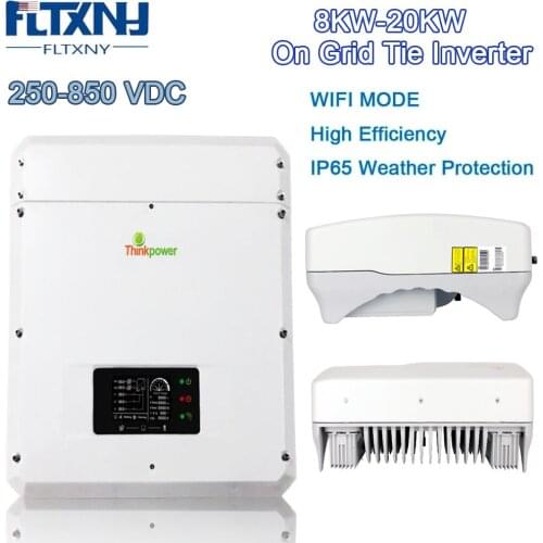 10000W On Grid Inverter MPPT High Efficiency 8kw 10kw 15kw 20kw Grid Tie Solar Power Inverter for Solar Panels Wifi DC