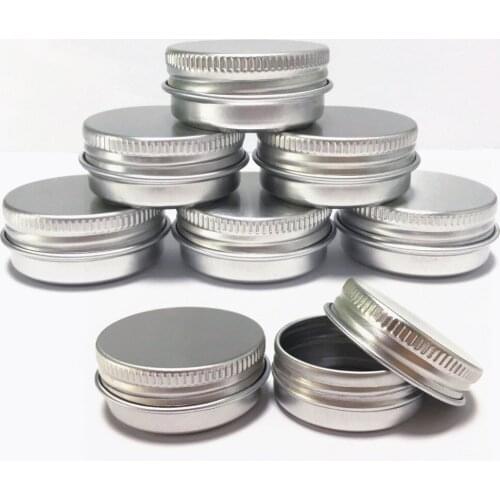 12pcs Aluminum Jars Jewelry Storage Display Cosmetic Sample Tins Container Candle Lip Make Up Powder 5/10/15/30/50/60ML