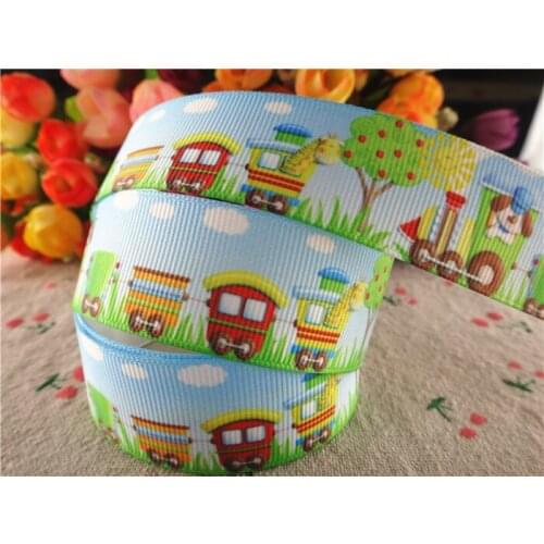 15110746, 1'' (25mm) 5 yards animal and car printed grosgrain ribbons cartoon ribbon diy hair accessories tape