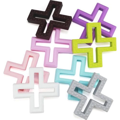 Food Silicone Cross Teething Pendant Teether Toys Baby 20pc Nursing Necklace Baby Teether Brush Handmade DIY Crafts Bib Clip