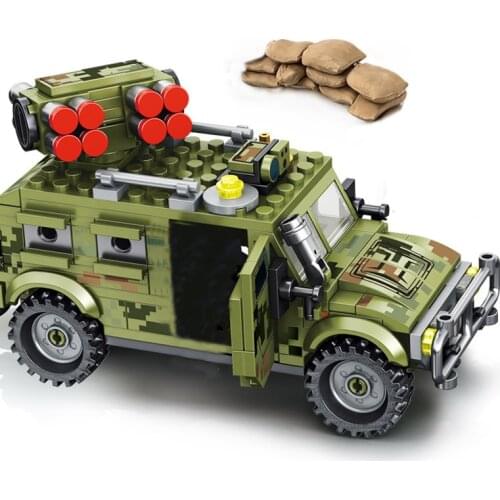 269Pcs Creative Educational Building Blocks Toys For Boys 6Years DIY Birthday Gift Sembo 105531 Armored Truck Model Small Bricks