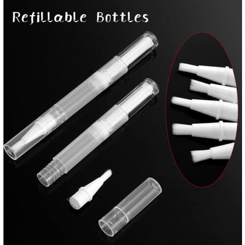 3/5ml Rotatable Empty Refillable Teeth Whitening Brush Pen Nail Brush Liquid Foundation Bottles Oil Brush Hot Sale Makeup Tools
