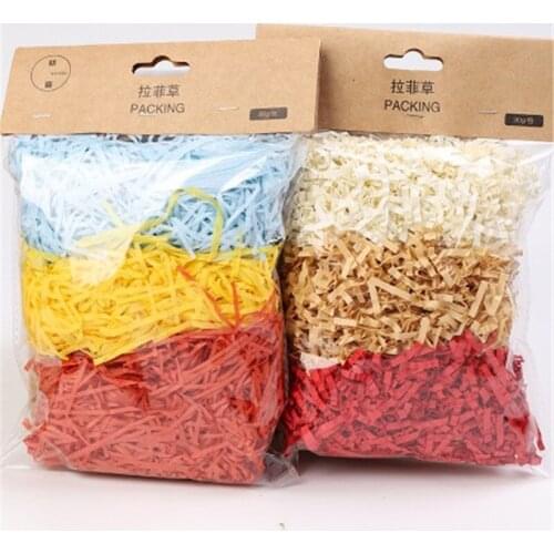 30g Colorful Crinkle Paper Raffia Craft Shredded Candy Box Gift Filler Tissue Paper Birthday Party Confetti Wedding Decoration