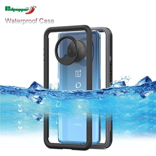 360 Full Waterproof Case For Oneplus 7T Soft Clear Dustproof Diving Cover For Oneplus 7T Phone Cases Coque Funda