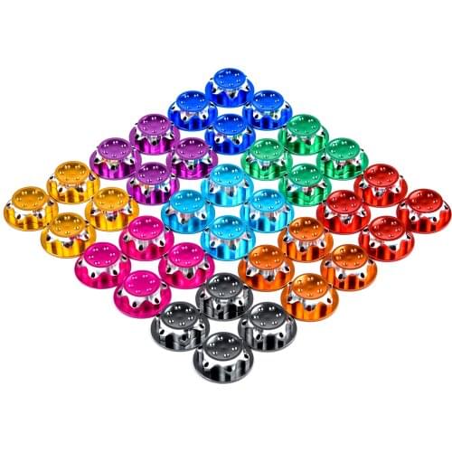 4pcs/lot Aluminium Wheel Hub Cover Antidust Cover 17mm HEX Nut For 1/8 RC 1:8 Model Car Anti-skid Wheel Cover