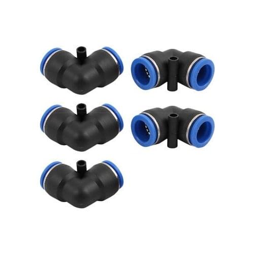 5Pcs 16mm Dia L Type Tube Hose Pneumatic Air Quick Fitting Push In Connector
