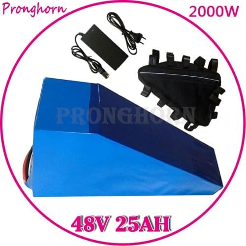 48V Battery 48V 25AH 2000W Electric Bicycle Battery 48V 25AH Lithium Battery Pack Built in 50A BMS+54.6V 5A Charger US EU No Tax