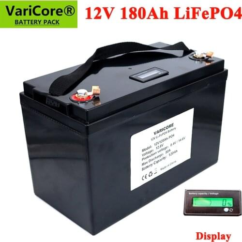 12V 180AH LiFePO4 Battery 12.8V 4s lithium battery 4000 Cycles For EVE Batteries Not 200Ah RV Campers Golf Cart EU US duty free