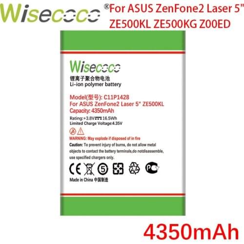 Wisecoco 4350mAh C11P1428 Battery For ASUS ZenFone2 Laser 5" ZE500KL ZE500KG Z00ED Phone High Quality