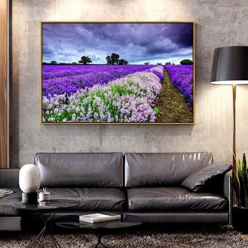 Artcozy Oil Canvas Painting Flowers garden landscape love nature romantic roses Spring Field For Home Decoration Wall Art