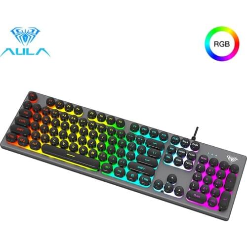 AULA S2056 Wired Gaming Keyboard 26 Keys without Conflict ABS Floating Keycaps Gamer Keyboard USB Interface PC Laptop