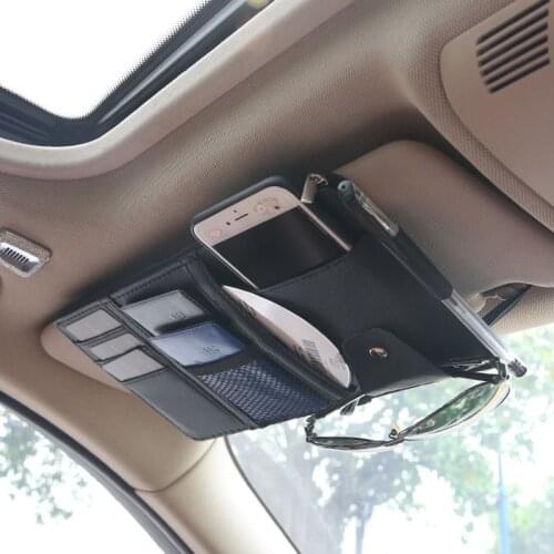 Car Sun Visor Bill Pen Business Card Holder CD DVD Organizer Storage Box Sunglasses Clip Stowing Tidying Car Accessories