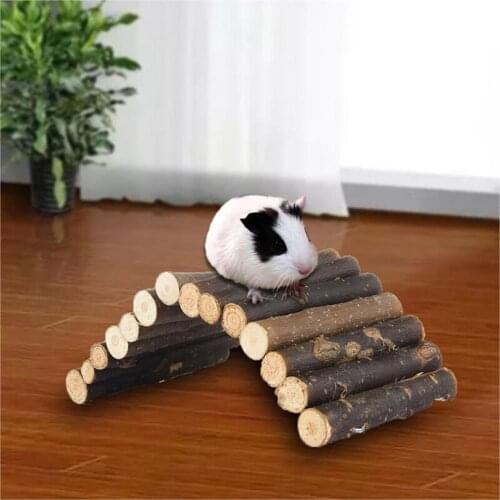 Wooden Fence Bridge Toy Hamster Guinea Pigs Hedgehog Small Animal Pet Cage Decor hamster brinquedos